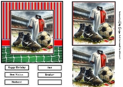 6x6 Arsenal Football 1 Card Front with Toppers and Sentiments 