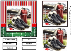 6x6 Arsenal Football 3 Card Front with Toppers and Sentiments