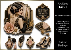 Art Deco Lady 1 Large Clipart 