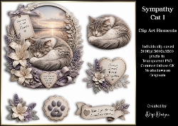 Sympathy On the Loss of Family Cat 1 Large Clipart Collection