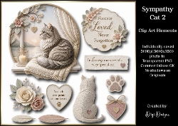 Sympathy On the Loss of Family Cat 2 Large Clipart Collection