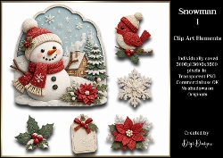 Snowman 1 Large Clipart Collection in PNG