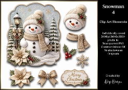Snowman 4 Large Clipart Collection in PNG 