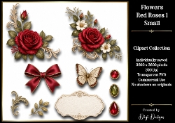 Flowers-Red Roses 1 Clipart Accents