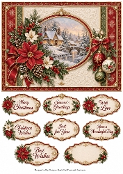 A5 Christmas Quick Card Front with Sentiments