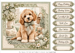 8x8 Sage Snuggle Puppy - Quick Card Front with Sentiment 