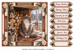 8x8 Cosy Christmas Cats 1 - Quick Card Front with Sentiment 