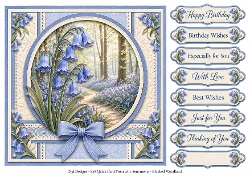 8x8 Bluebell Woodland - Quick Card Front with Sentiment