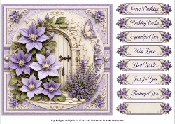8x8 Lavender Garden Gate Quick Card Front with Sentiment
