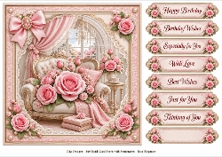 8x8 Rose Elegance Quick Card Front with Sentiment