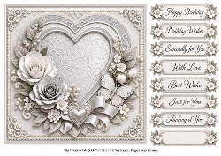 8x8 Elegant Heart Blossom - Quick Card Front with Sentiments