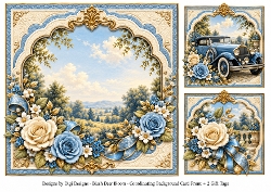 8x8 Classic Blue Car Blank Insert