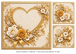 8x8 Golden Hearts 2 Blank Insert