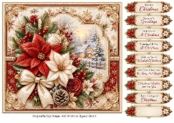 8x8 Christmas Elegance Quick Card Front with Sentiments