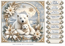 8x8 Ornate Polar Bear - Quick Card Front with Sentiments