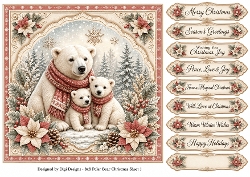 8x8 Polar Bear Christmas - Quick Card Front with Sentiments 