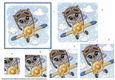 6x6 Kitten Flying Plane A4 Pyramid Sheet 