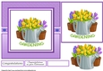 7x7 Gardening Bucket of Flowers Card Front, Topper, Decoupage & Sentiments
