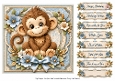 8x8 Cheeky Little Monkey - Quick Card Front with Sentiments