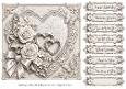 8x8 Elegant Silver Hearts- Quick Card Front with Sentiments