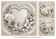 8x8 Elegant Heart Blossoms Blank Insert