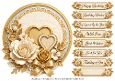 8x8 Golden Hearts Quick Card Front with Sentiments