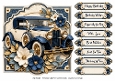 8x8 Classic Blue Vintage Wedding Car Quick Card Front with Sentiments