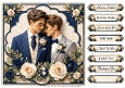 8x8 Navy Romance Quick Card Front with Sentiments