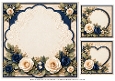 8x8 Navy Romance Blank Insert