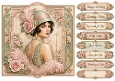 8X8 Art Deco Flapper Lady 2 Quick Card Front with Sentiments