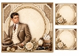 8x8 Vintage Sepia Man - Blank Insert