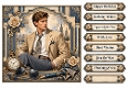 8x8 Vintage Gentleman Quick Card Front with Sentiments & Gift Tags