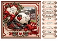 8x8 Red Football Valentine Quick Card Front with Sentiments