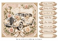 8x8 Vintage Wedding Car 3 - Quick Card Front with Sentiments