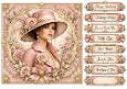8x8 Vintage Victorian Rose - Quick Card Fron with Sentiment