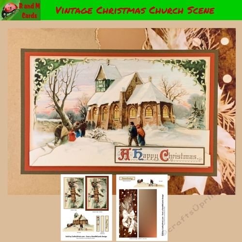Vintage Christmas Church Postcard