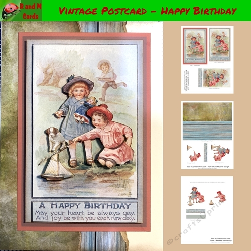 Vintage Postcard - Happy Birthday