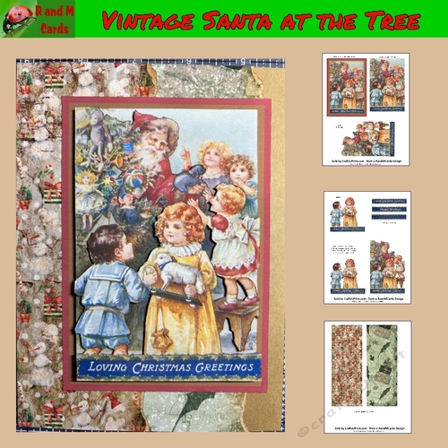 Vintage Santa at the Tree