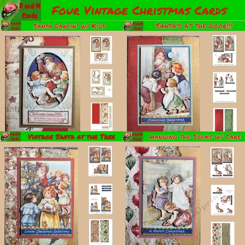 Four Vintage Christmas Cards