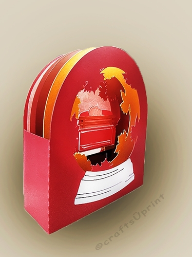 Classic Red Truck style 1 Thanksgiving Fall globe box card