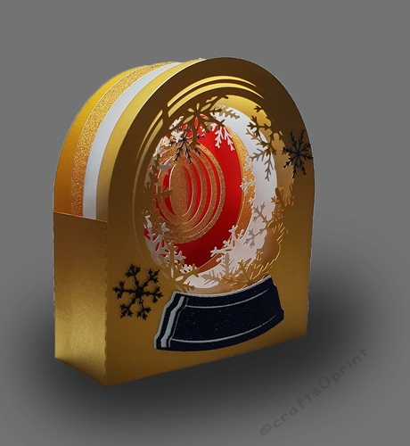 Snow Globe card Round bauble