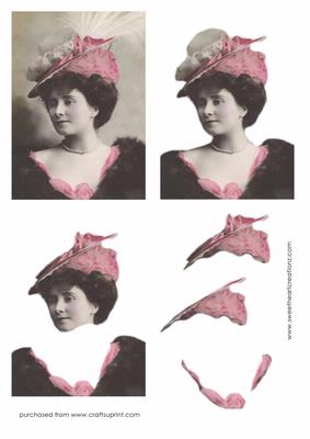 Pink and Black Vintage Woman