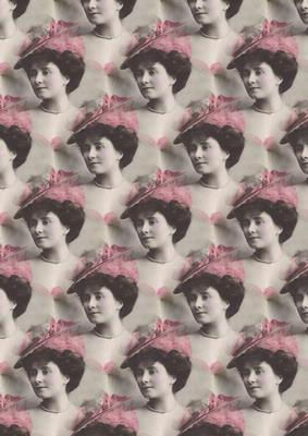 Pink and Black Vintage Woman Background