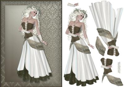 Lady in Cream & Green Card Front