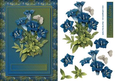 Gentian & Butterfly Card Front