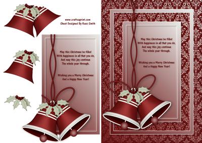 Red Bells & Xmas Verse Card Front