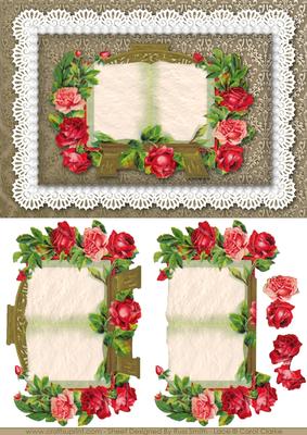 Roses & Book Card Front
