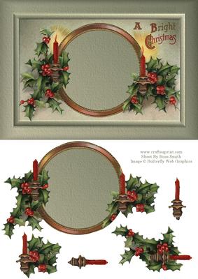 Candles & Holly Quick Card