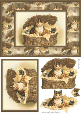 Cats in a Basket Quick Card
