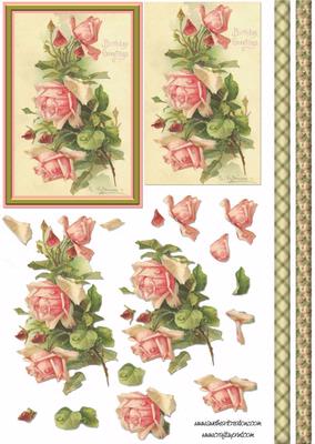 Birthday Roses Decoupage